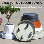 12.4" Plant Caddy with Hidden Wheels,2Pack Round Gray+Light Gray