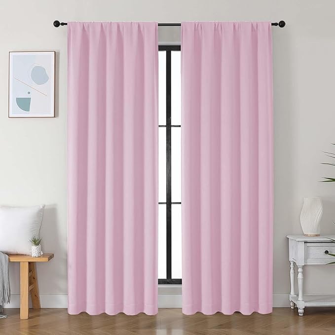 Simplebrand Ava Pink Blackout Curtains by Simplebrand
