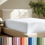 Bare Home Deep Pocket Fitted Sheet (Twin XL - 22" Pocket, Antique White)