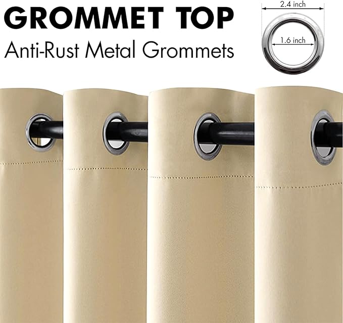 MIULEE 63" Long Room Darkening Curtains Thermal Insulated Drapes Solid Window - Image 4