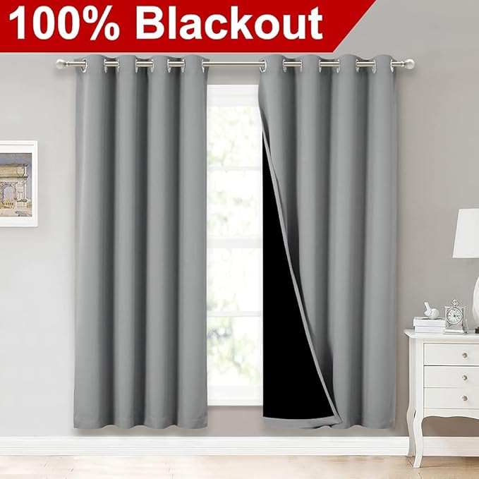 NICETOWN Full Shade Curtain Panels, Pair of Energy Smart & Noise Blocking Out - Image 2