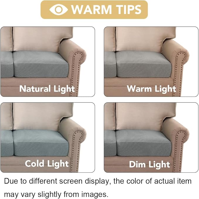 H.VERSAILTEX Stretch Couch Cushion Covers Individual Seat Sofa Chair Slipcovers - Image 7