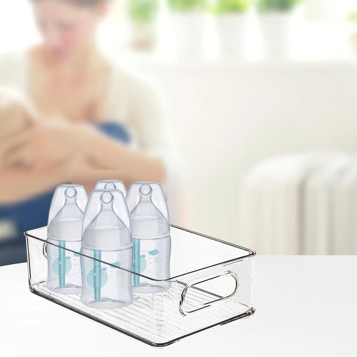 Baby Bottle Organizer, Plastic Storage Center for Baby Bottles