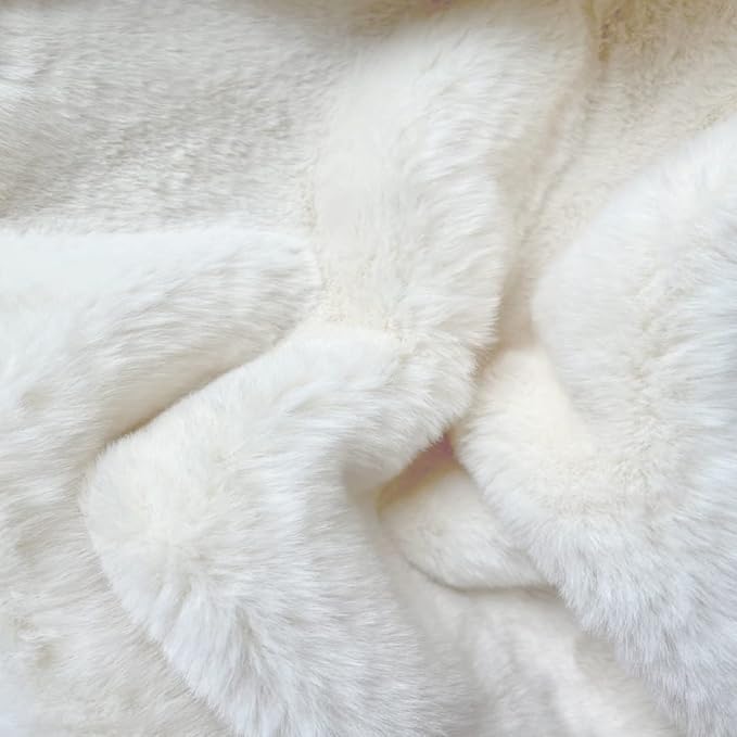 ORINOVA White Fluffy Faux Rabbit Fuzzy Fur Rug - Image 7