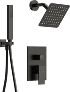 Wall Mount Shower System with Handheld Shower, Matte Black