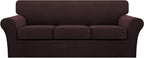 Turquoize 4 Piece Sofa Covers for 3 Cushion Couch Sofa Slipcover Soft Couch by Turquoize