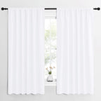 NICETOWN White Curtains, 50% Light Blocking Curtain Panels by NICETOWN