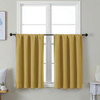 Simplebrand Ava Bright Gold Short 36 Inches Blackout Curtain 2 Panels Set by Simplebrand