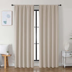 Simplebrand Ava Biscotti Beige Blackout Curtains by Simplebrand
