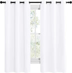 NICETOWN White Samll Window Blackout Curtain Panels, 50% Light Blocking Curtains - Image 2