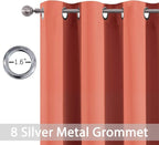 Yakamok Blackout Curtains 84 Inches Long Coral Room Darkening Thermal Insulated - Image 5