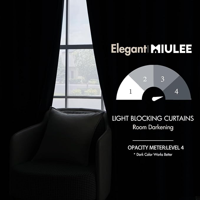 MIULEE Blue Velvet Curtains 96 inches 2 Panels - Image 5