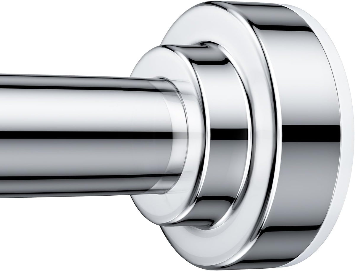 TEECK Shower Curtain Rod, 32-80 inch Adjustable Spring Tension Curtain Rod, Never Rust Anti-Slip Shower Curtain Rod for Bathroom, No Drilling, Never Collapse, Easy to Use, Silver