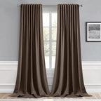 MIULEE Chocolate Brown Back Tab Blackout Curtains 108 Inch Long 2 Panels Set by MIULEE