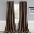 MIULEE Chocolate Brown Back Tab Blackout Curtain 96 Inch Long 2 Panels Set by MIULEE