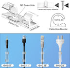 50 Cable Clips, Clear Cord Organizer, Cable Management Desk Wall
