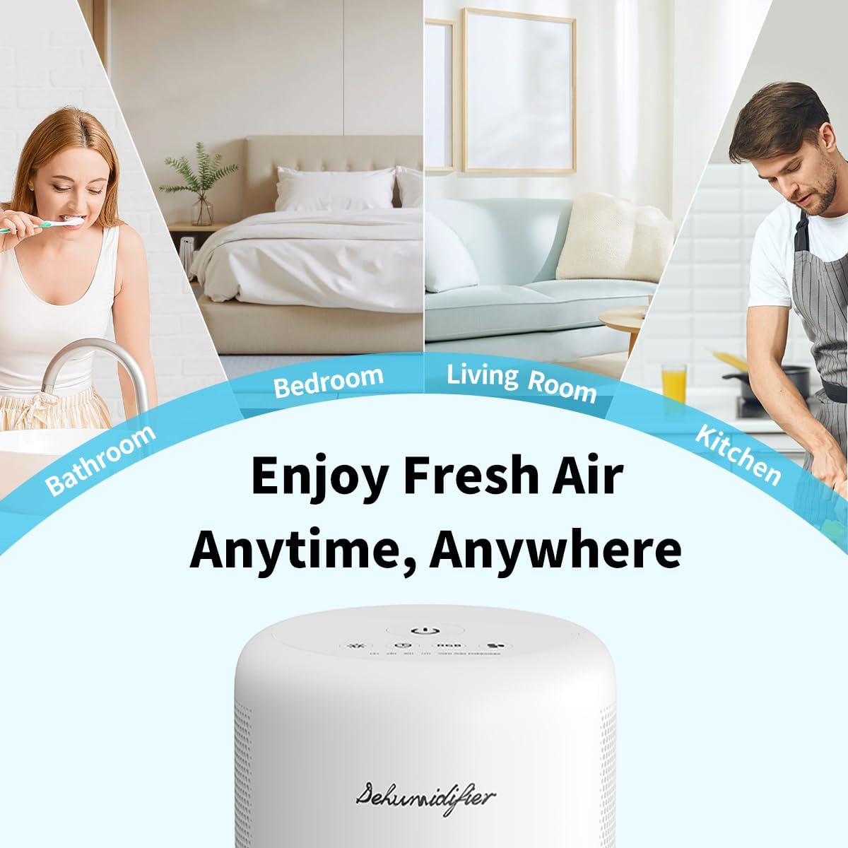 Dehumidifier for Home Small Quiet Dehumidifiers for 44OZ Water Tank Auto Defrost and Shutoff 10 Colors Light 4 Timer Options 3 Modes Portable Dehumidifiers for Bedroom Bathroom Closet RV