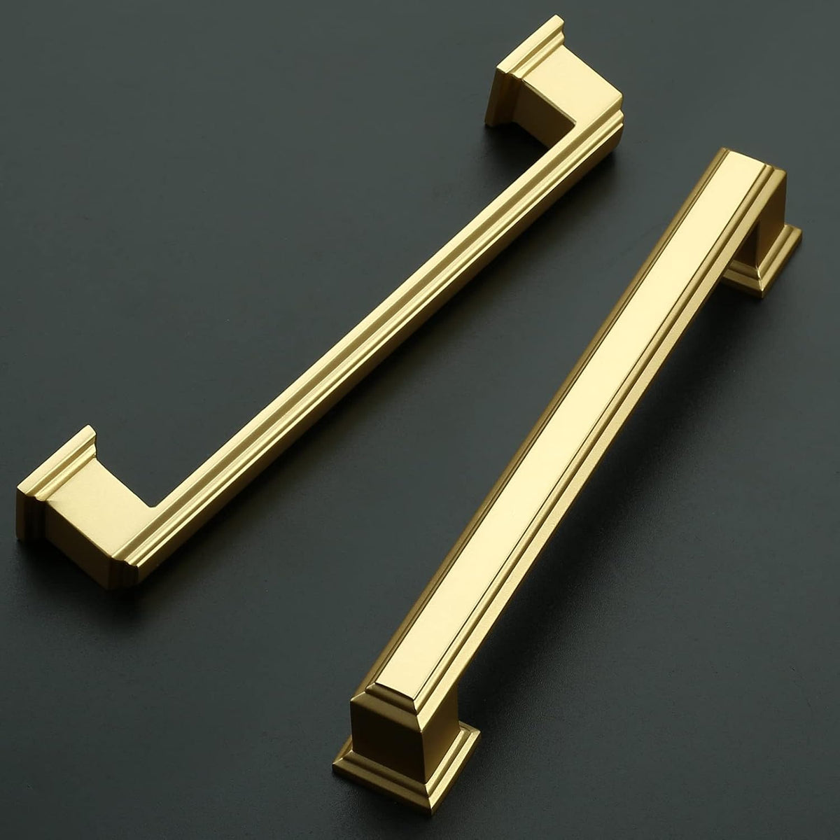 Amerdeco 6 Pack Brushed Gold Drawer Pulls 5"