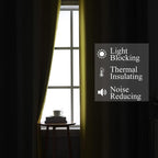 Estelar Textiler Yellow and Grey Blackout Curtains 108 Inches Long, Thermal - Image 3
