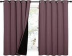 NICETOWN Dry Rose 100% Blackout Lined Curtains, 2 Thick Layers Completely - Image 2
