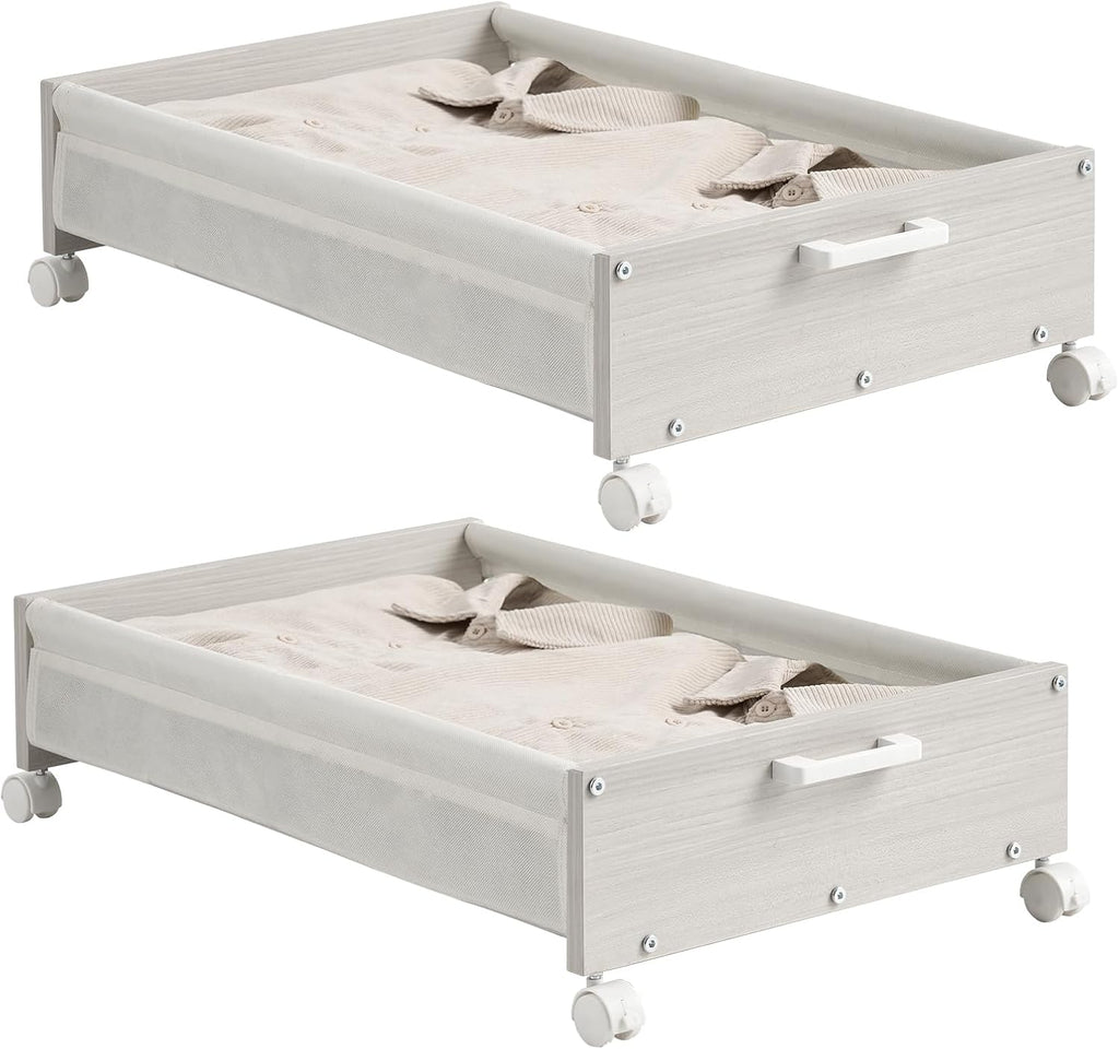 Under Bed Storage with Wheels, Space Saving, Tall Size 90L