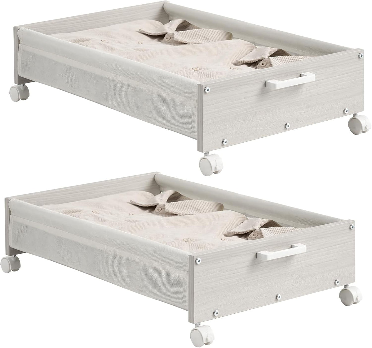 Under Bed Storage with Wheels, Space Saving, Tall Size 90L