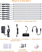 JUSJUBR Display Cabinet Lights, 8-Pack 12-Inch Dimmable Slim LED Light Bars