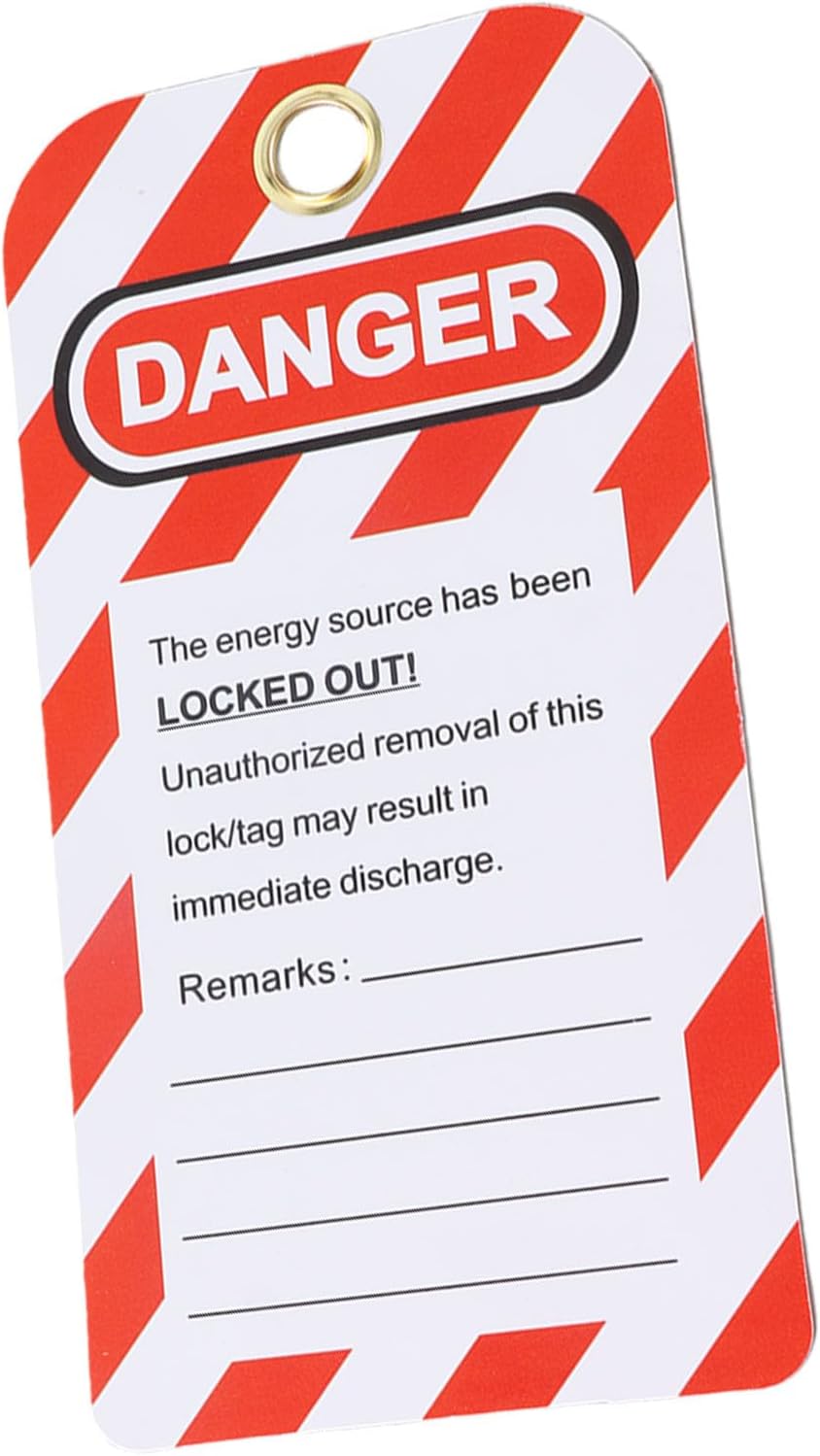 Fockety 30PCS Lockout Tag, Universal Lockout Tagout Kit, Reusable Available on Both Sides Tagout Tag Loto Tag with Metal Hanging for Lock Out Tag Out, Equipment Repair