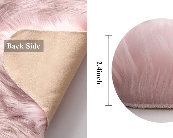 MIULEE Fluffy Rug Soft Shaggy Faux Fur Area Rug Luxury Plush Sheepskin Carpet - Image 2