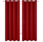 LEMOMO Blackout Curtains 52 x 120 Inch Long Red Curtains Set of 2 Panels Room - Image 2