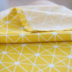 meioro Yellow Boho Table Cloth Rectangle Cotton Linen Nordic Twill Tablecloths Wrinkle Free Fabric Checkerboard Stripe Table Cloths Rustic Cover for Kitchen Dining Party Outdoor Picnic(55 x 55 Inch)