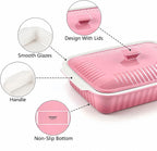 Large Baking Dish with Lid,5.5 Quart Lasagna Pan with Lid, 13.5x9 inch Ceramic Casserole Dish with Lid, Microwave, Dishwasher Safe