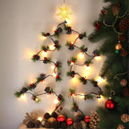 2026 Upgraded Christmas Garland Lights 9.84FT Holiday Prelit Garlands Pine Cone with Red Berry Battery Operated with Timer Garland Wreath Xmas Decor Lights for Outdoor Indoor Christmas Home Decoration
