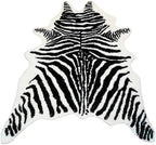 Zebra Print Rug Faux Animal Cowhide Skin Area Rug Leather Carpet Mat Large Size by yingda1992