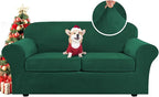 H.VERSAILTEX Real Velvet Plush 3 Piece Stretch Sofa Covers Couch Covers by HVERSAILTEX