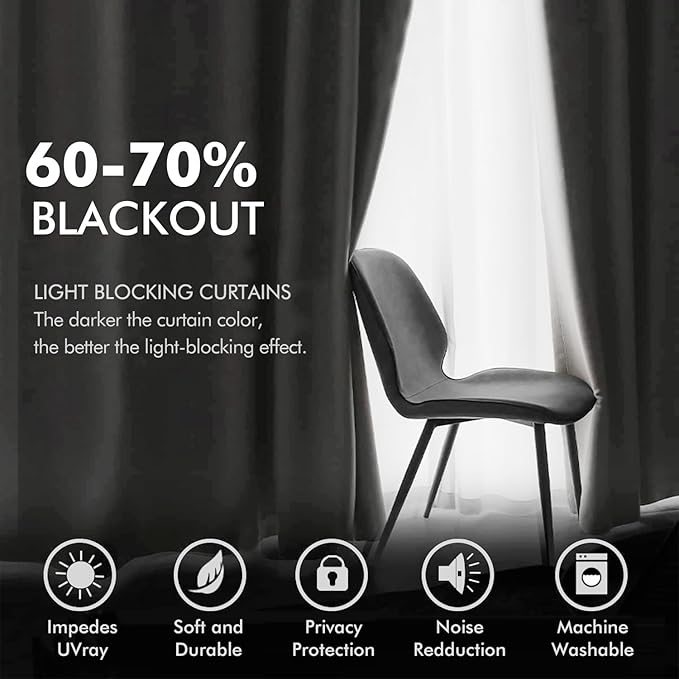 MIULEE Elegant Velvet Curtains Pure White Grommet Curtains Thermal Insulated - Image 4