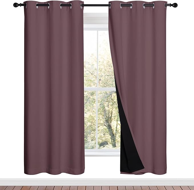 NICETOWN 100% Blackout Window Curtain Panels, Full Light Blocking Drapes by NICETOWN