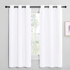 NICETOWN White Samll Window Blackout Curtain Panels, 50% Light Blocking Curtains by NICETOWN