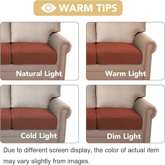 H.VERSAILTEX Stretch Couch Cushion Covers Individual Seat Sofa Chair Slipcovers - Image 7