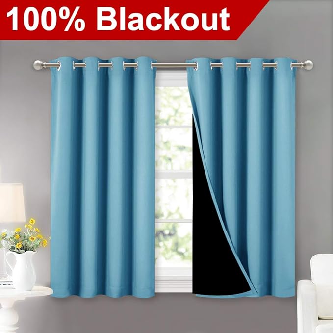 NICETOWN 100% Blackout Short Curtains - Image 2