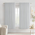 MIULEE Greyish White Back Tab Blackout Curtains 63 Inches Long 2 Panels Set by MIULEE