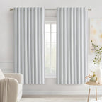 MIULEE Greyish White Back Tab Blackout Curtains 63 Inches Long 2 Panels Set by MIULEE