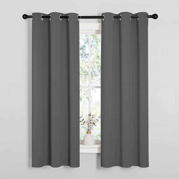 NICETOWN Grey Blackout Curtain Panels - Image 2