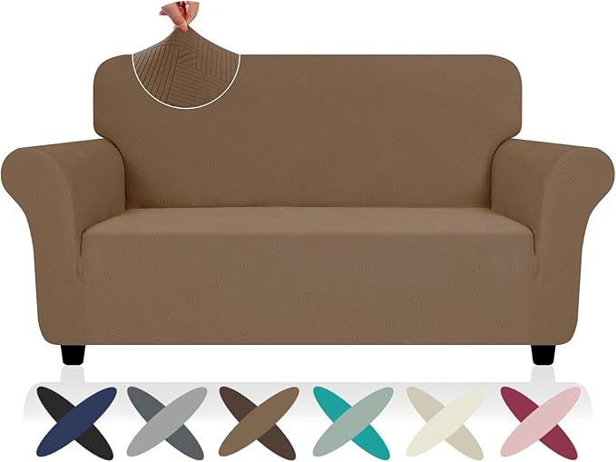 ZNSAYOTX Super Stretch Loveseat Covers, New Striped Love Seat Slipcover by ZNSAYOTX