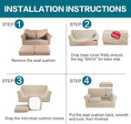 Turquoize 3 Piece Sofa Covers for 2 Cushion Couch Sofa Slipcover Soft Couch - Image 6