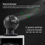 IRIS USA WOOZOO Air Circulator Fan with Remote, 5 Speeds, Quiet Fan, Black