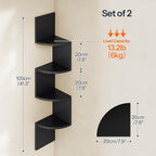 HOOBRO Corner Shelf Wall-Mounted, Set of 2 Floating Corner Shelves for Wall