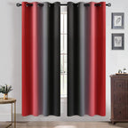 Yakamok Blackout Ombre Black and Red Curtains by Yakamok