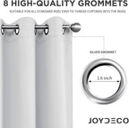 Joydeco White Curtains 108 Inches Long 2 Panels Set, Thermal Insulated Long - Image 4