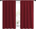 NICETOWN Christmas Burgundy Curtains Blackout Drape Panels - Image 2